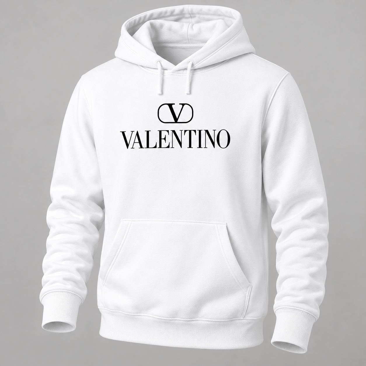 Men's Valentino Pullover Hoodie | Color: White | View 5
