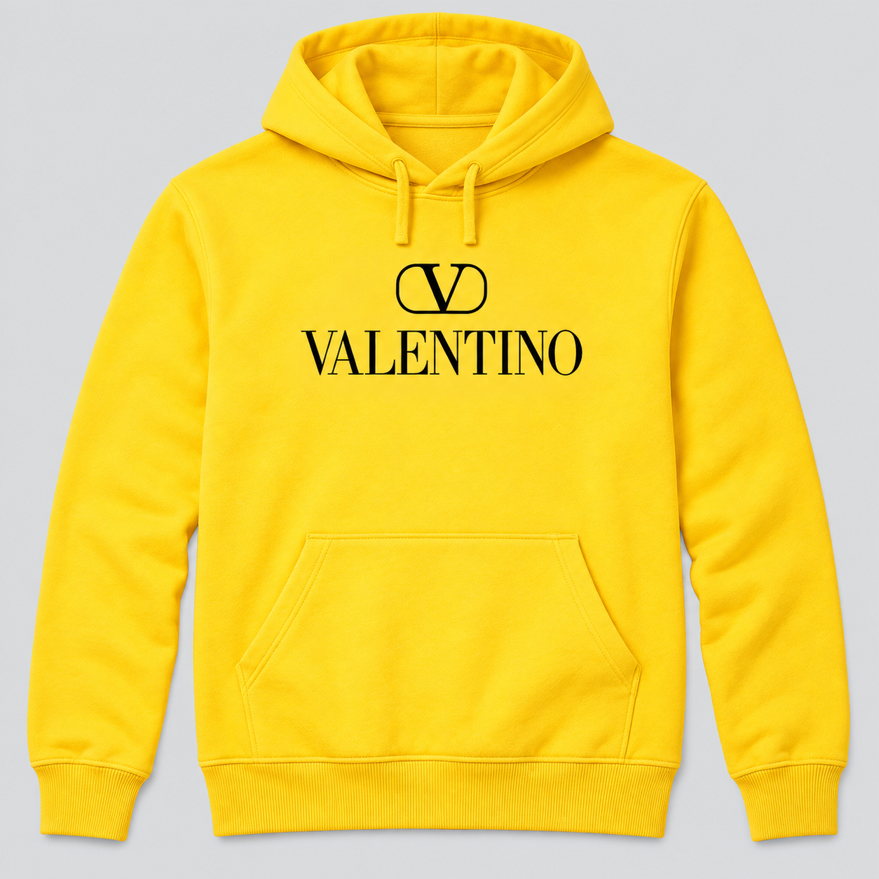 Men's Valentino Pullover Hoodie | Color: Yellow | View 1
