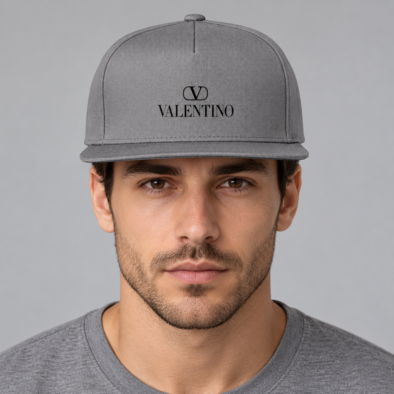 Valentino Snapback Hat | Color: Grey | View 3