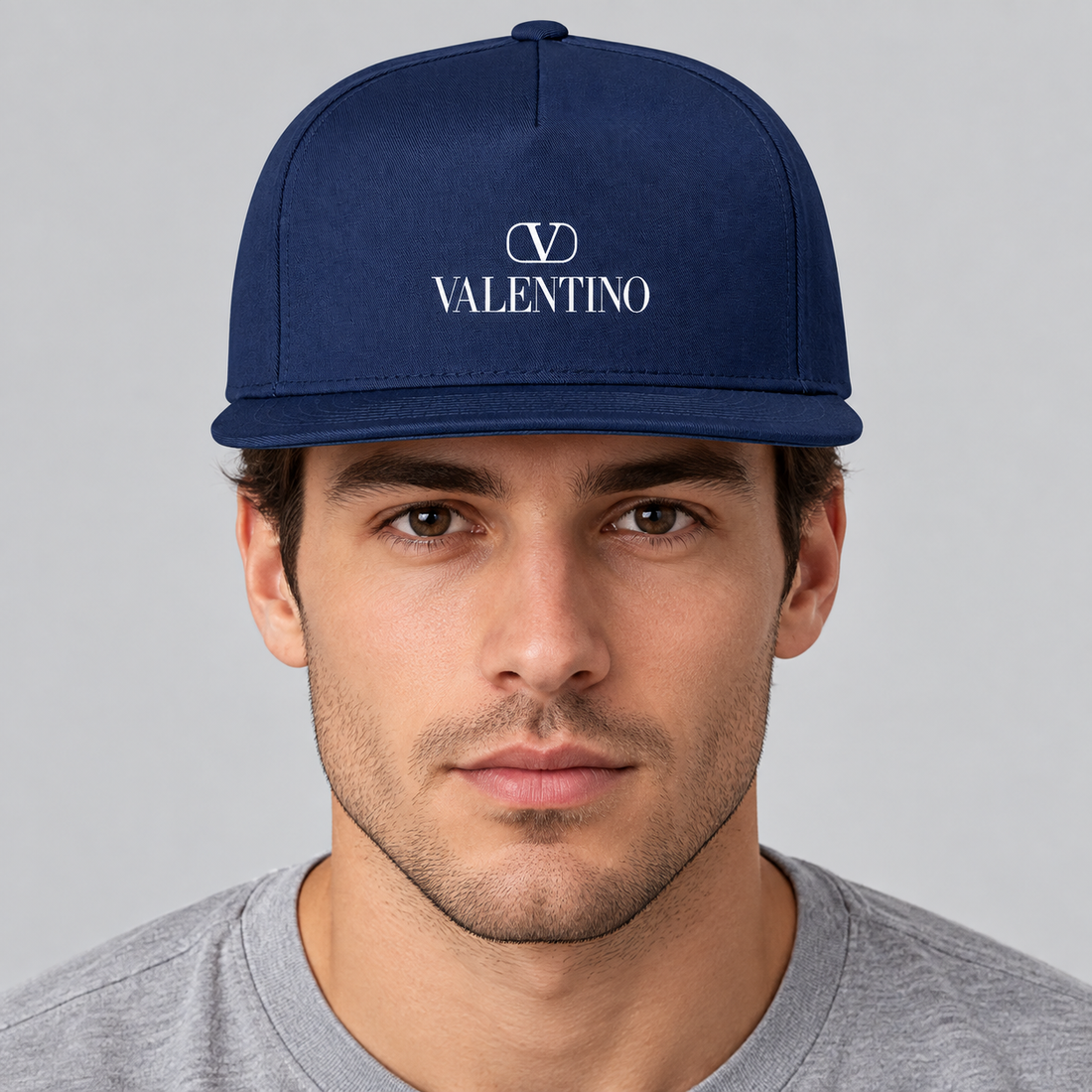 Valentino Snapback Hat | Color: Navy | View 3