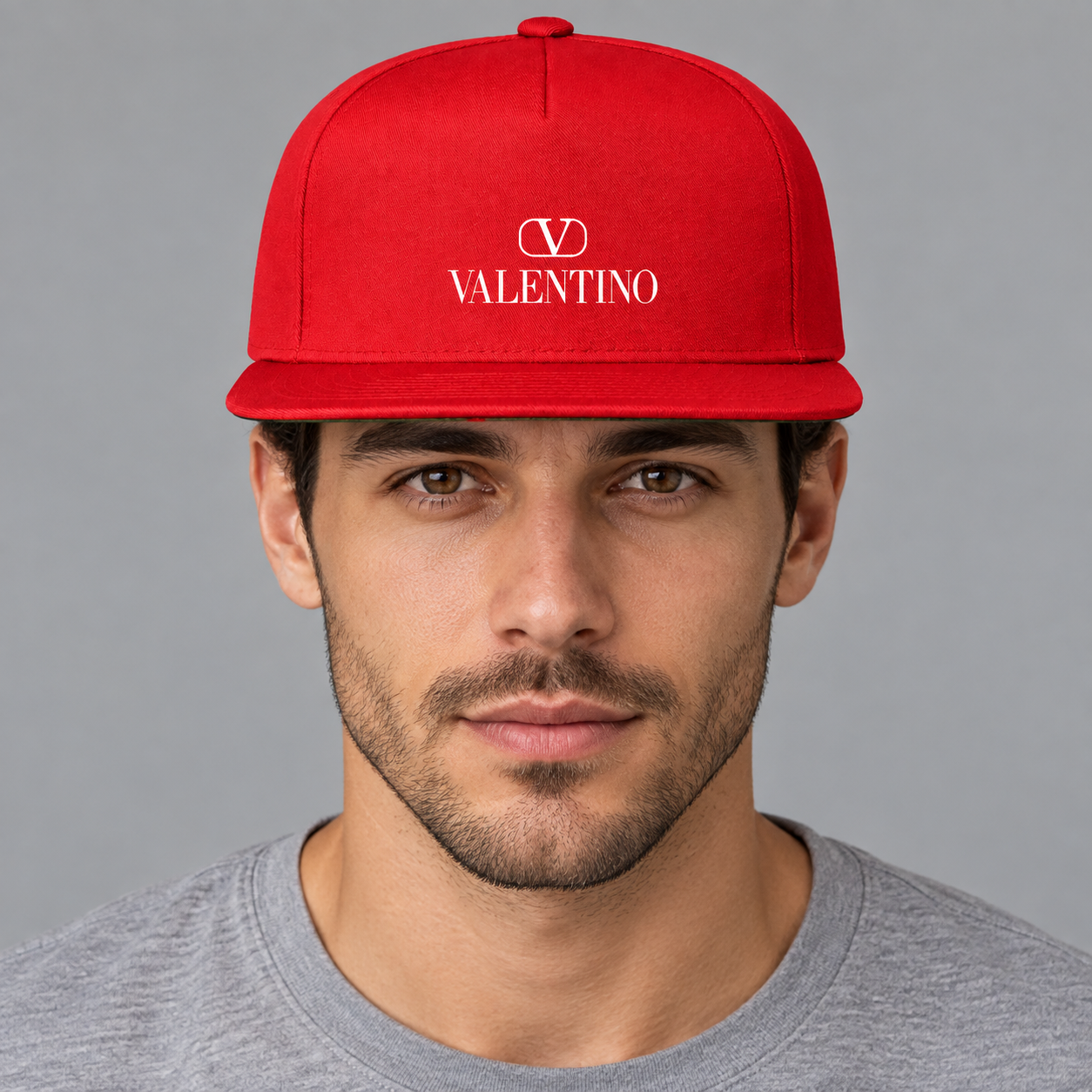 Valentino Snapback Hat | Color: Red | View 3