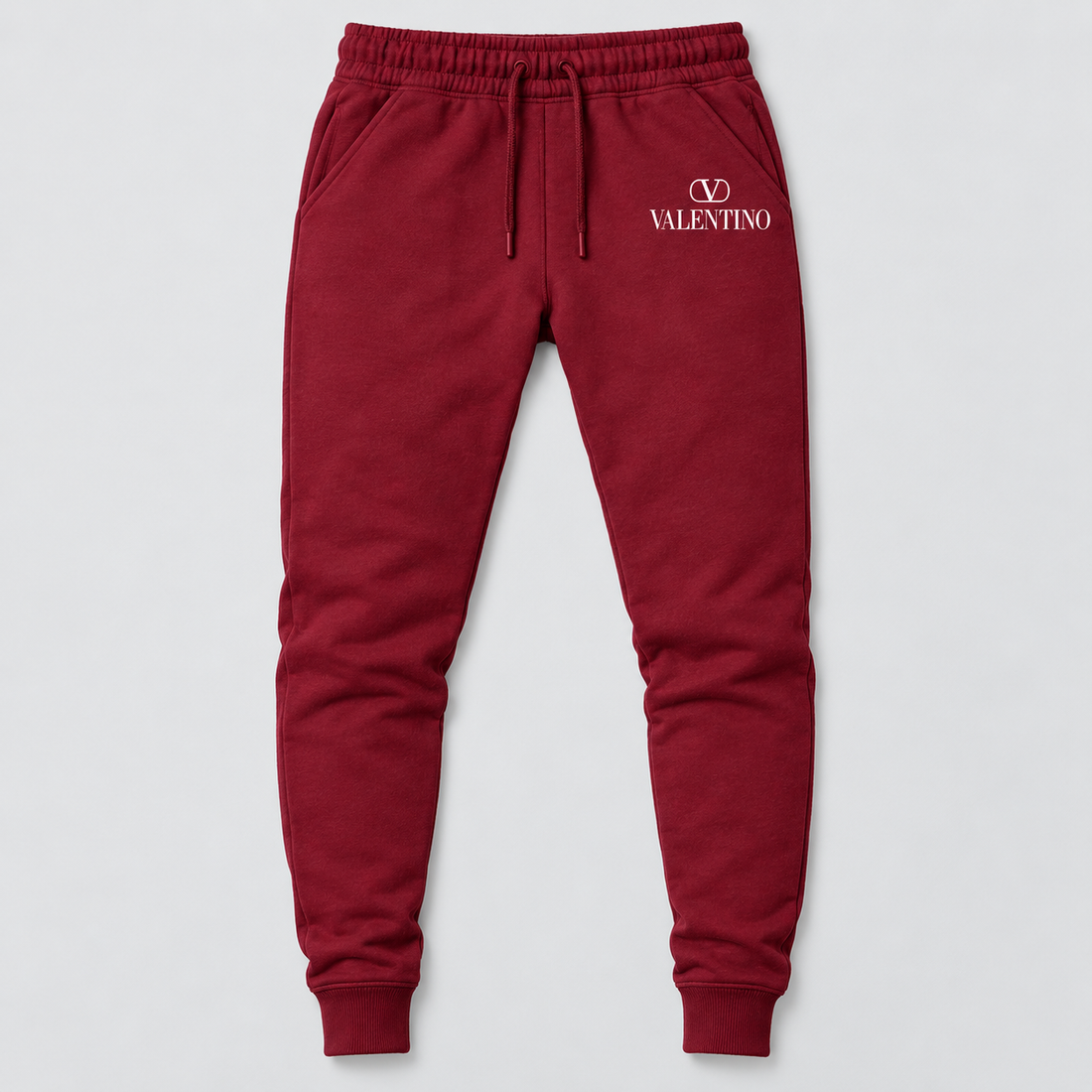 Men's Valentino Sweatpants | Color: Burgundy | View 1