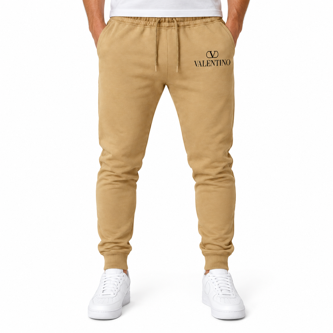Men's Valentino Sweatpants | Color: Khaki | View 3
