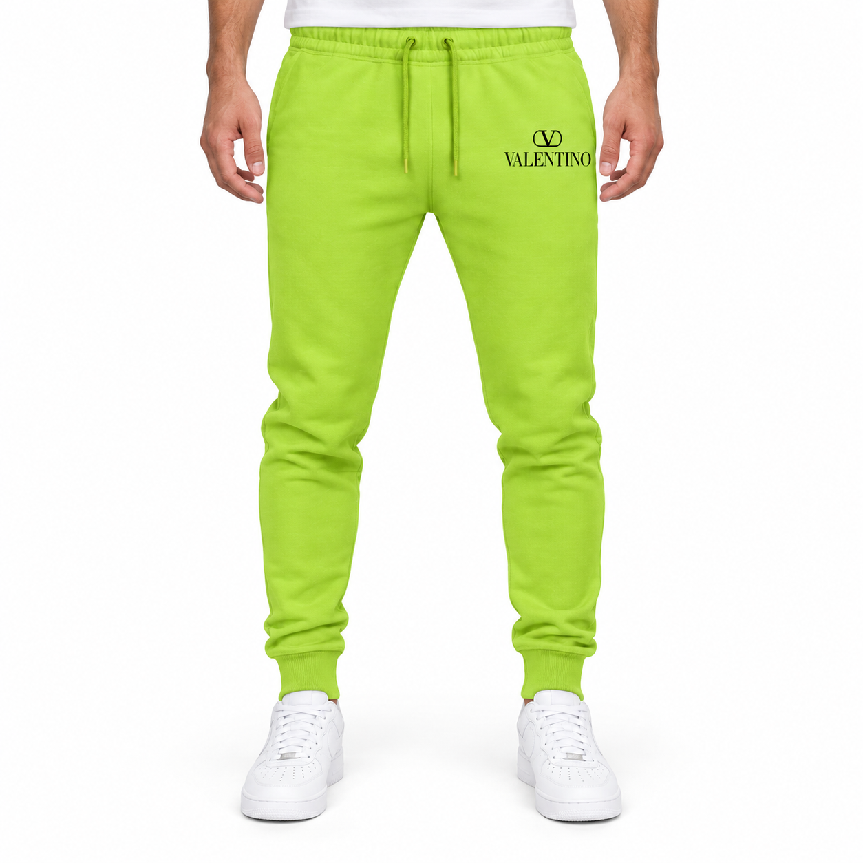 Men's Valentino Sweatpants | Color: Lime Green | View 3