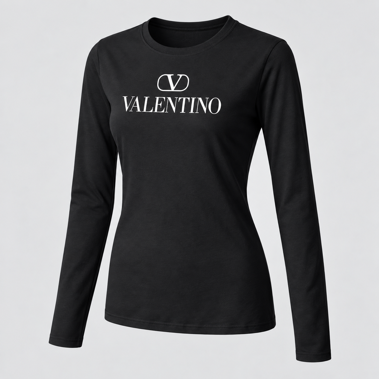 Women's Valentino Long Sleeve T-Shirt | Color: Black | View 1
