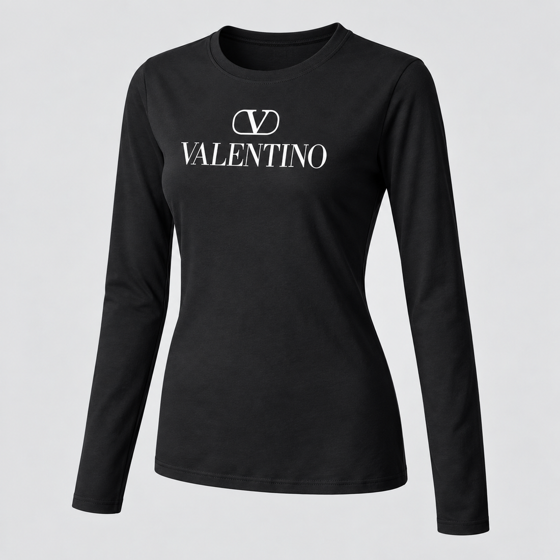 Women's Valentino Long Sleeve T-Shirt | Color: Black | View 1