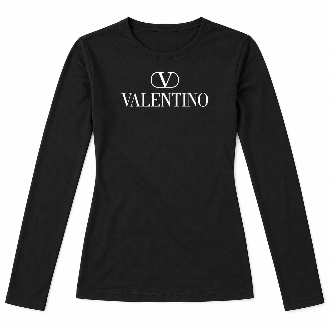 Women's Valentino Long Sleeve T-Shirt | Color: Black | View 2