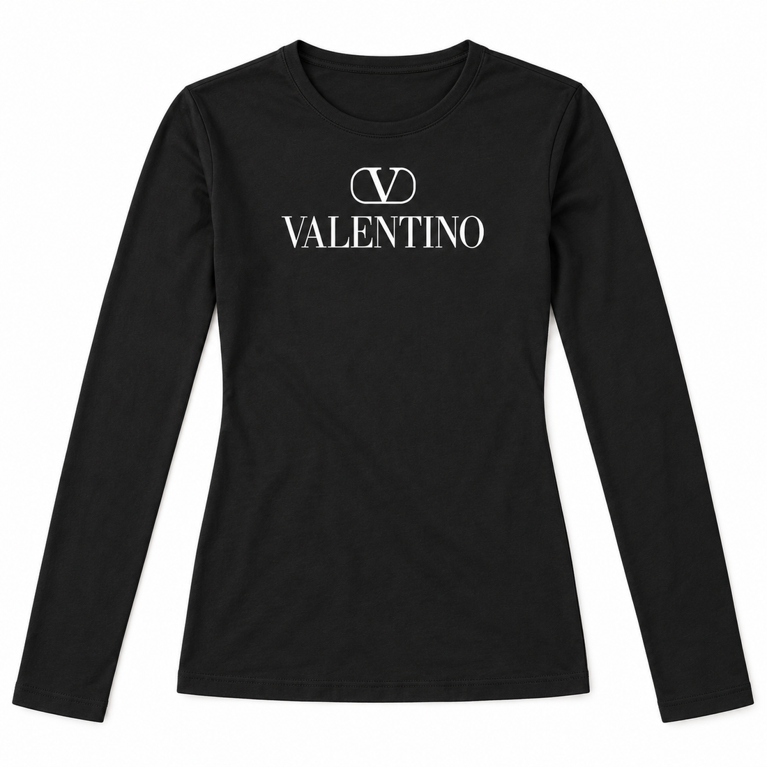 Women's Valentino Long Sleeve T-Shirt | Color: Black | View 2