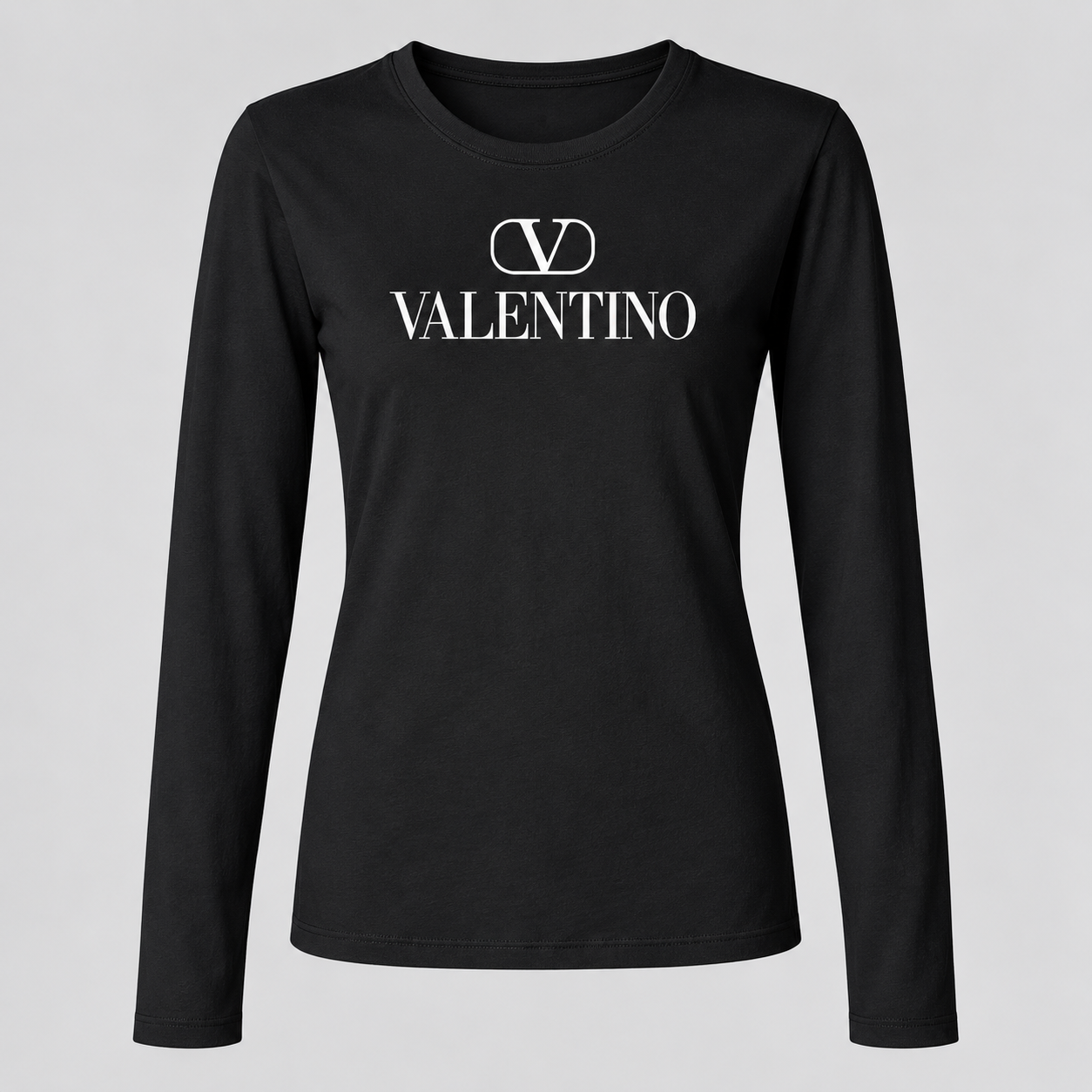 Women's Valentino Long Sleeve T-Shirt | Color: Black | View 5