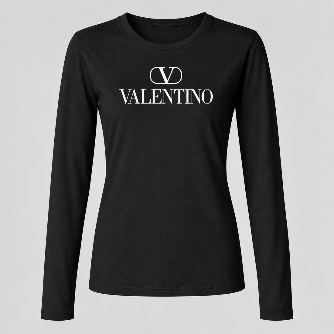 Women's Valentino Long Sleeve T-Shirt | Color: Black | View 5