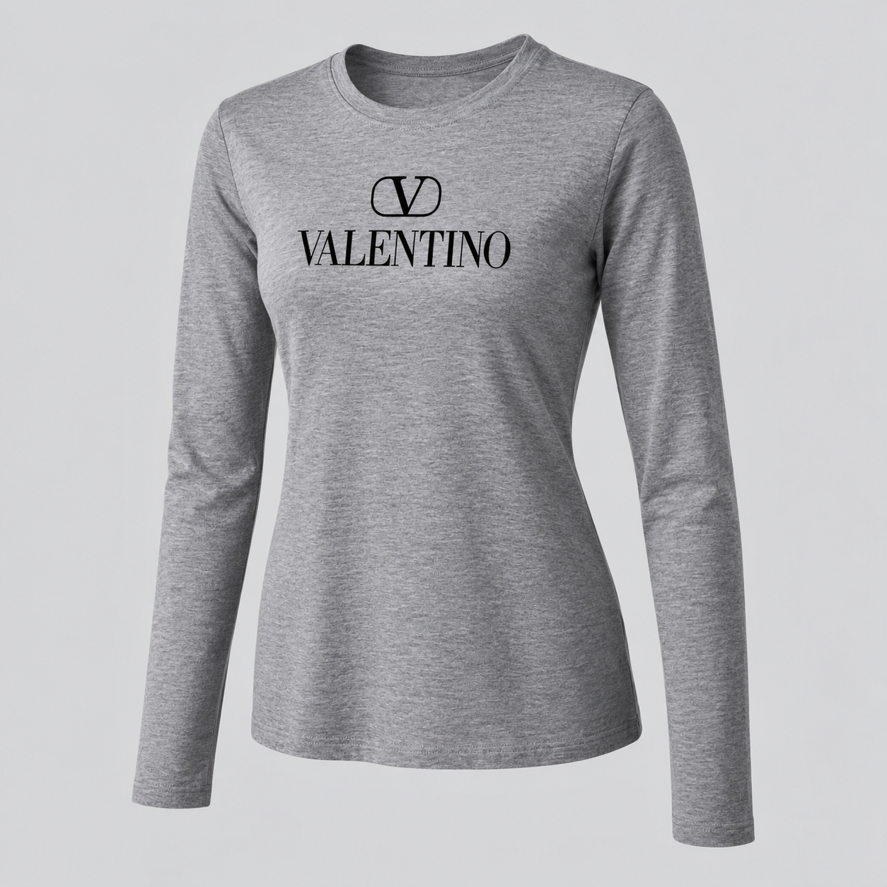 Women's Valentino Long Sleeve T-Shirt | Color: Grey | View 1