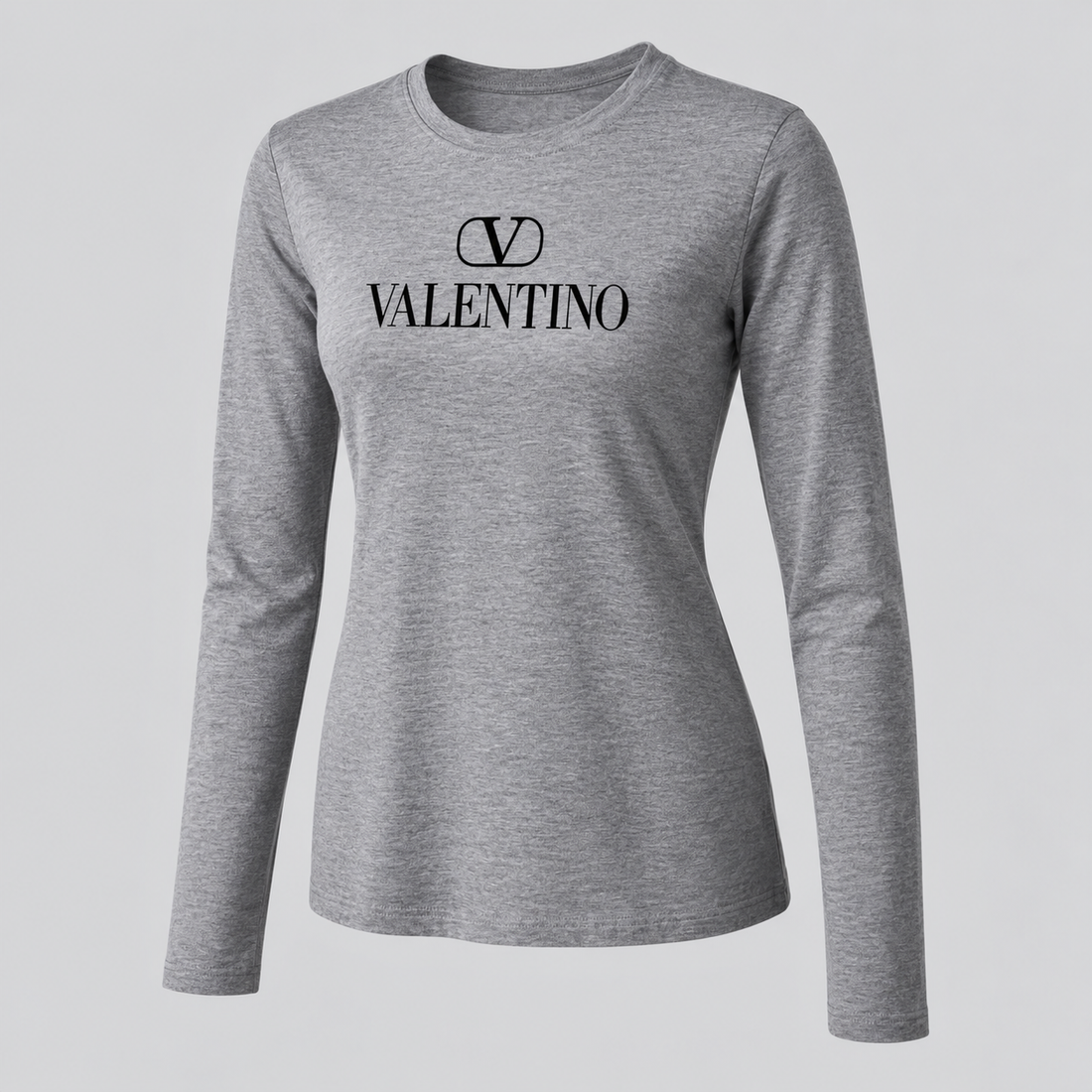 Women's Valentino Long Sleeve T-Shirt | Color: Grey | View 1
