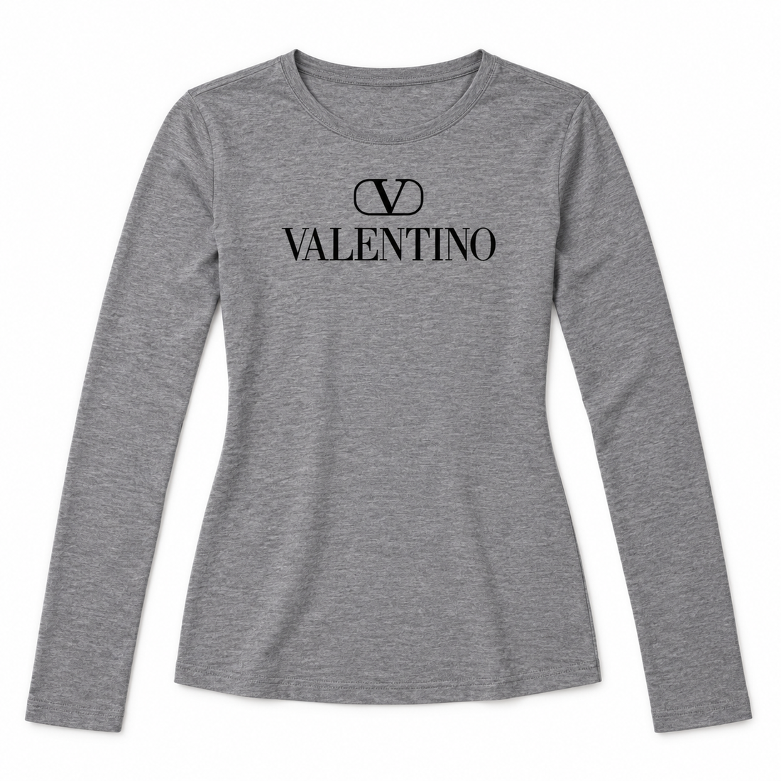 Women's Valentino Long Sleeve T-Shirt | Color: Grey | View 2