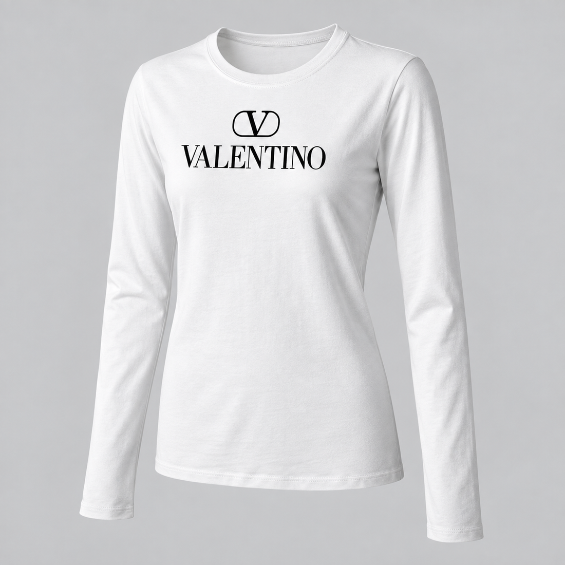 Women's Valentino Long Sleeve T-Shirt | Color: White | View 1