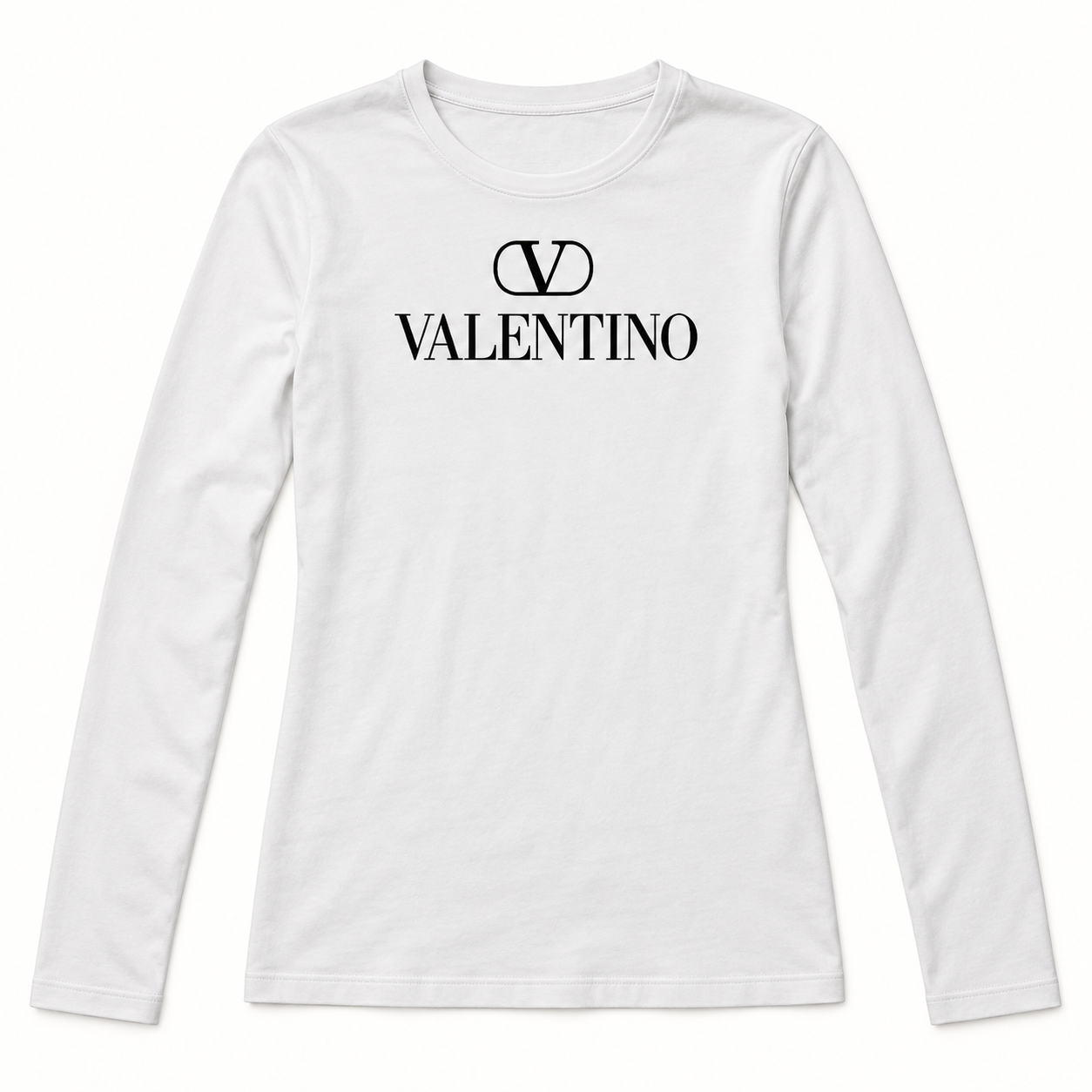 Women's Valentino Long Sleeve T-Shirt | Color: White | View 2