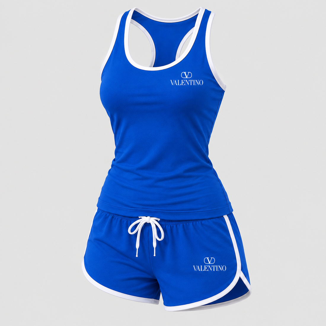Women’s Valentino Tanktop and Shorts Set | Color: Blue | View 1