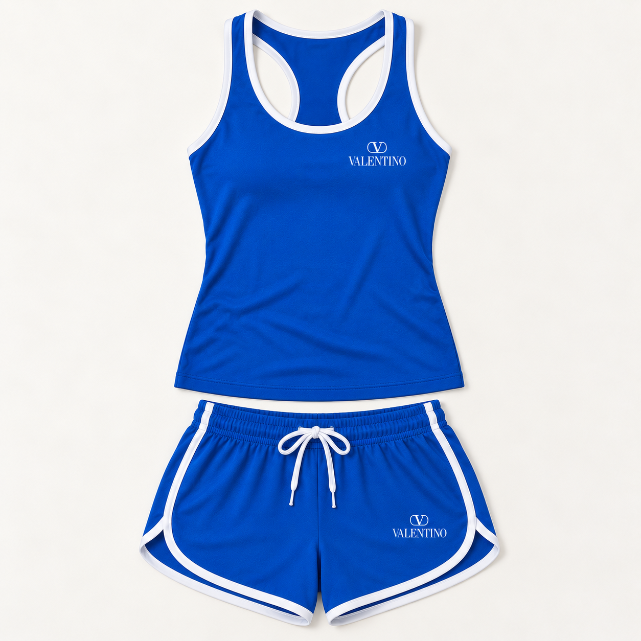 Women’s Valentino Tanktop and Shorts Set | Color: Blue | View 2
