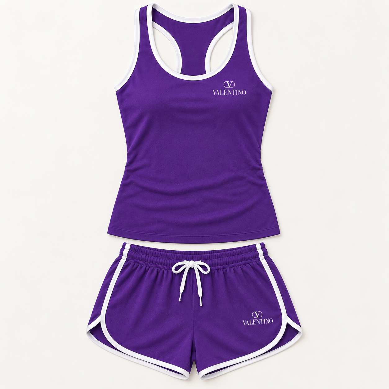 Women’s Valentino Tanktop and Shorts Set | Color: Purple | View 2