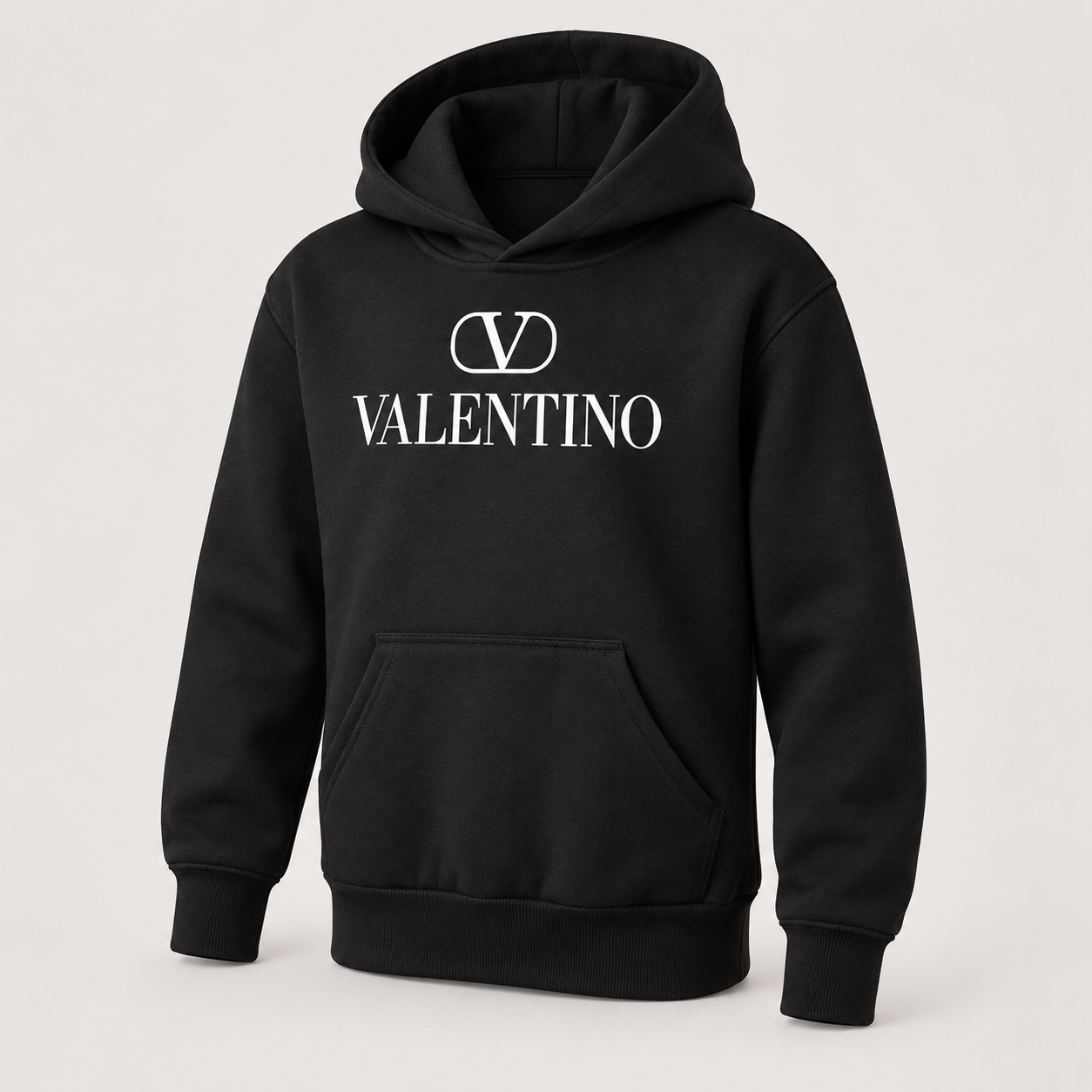 Youth Kids Valentino Pullover Hoodie | Color: Black | View 1