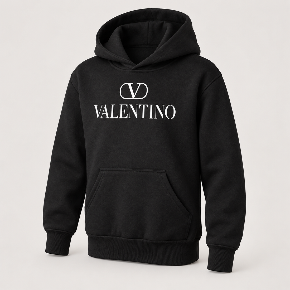 Youth Kids Valentino Pullover Hoodie | Color: Black | View 1