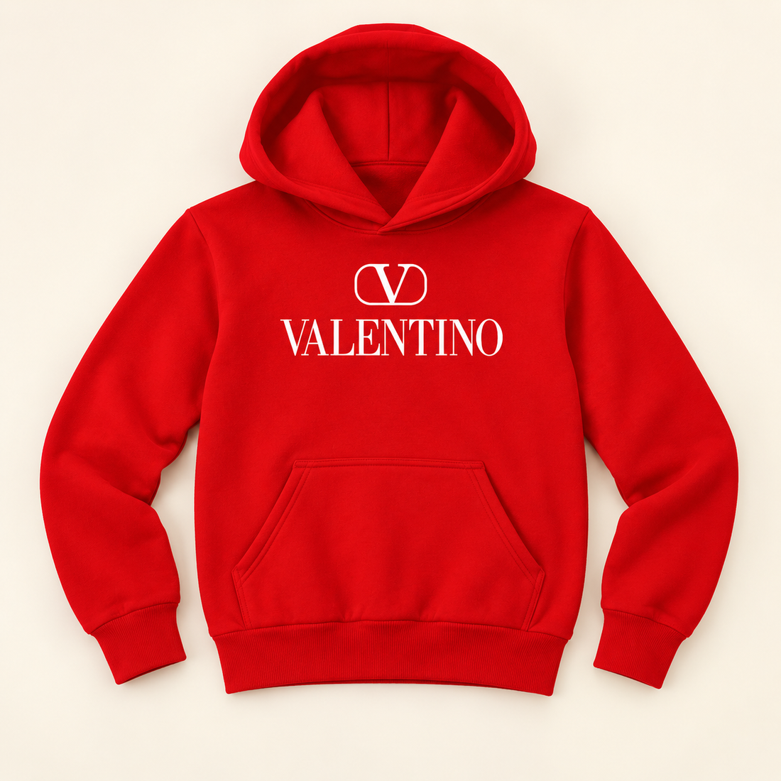 Youth Kids Valentino Pullover Hoodie | Color: Red | View 2