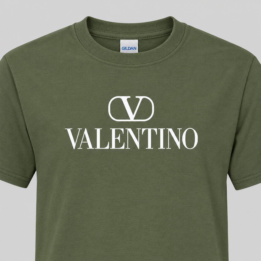 Youth Kids Valentino Cotton T-Shirt | Color: Army Green | View 5
