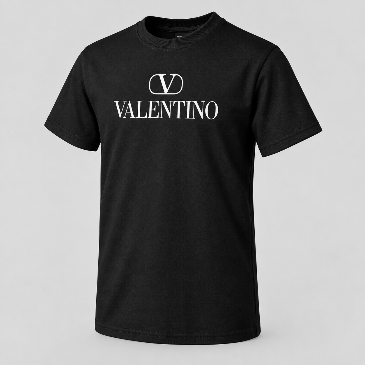 Youth Kids Valentino Cotton T-Shirt | Color: Black | View 1