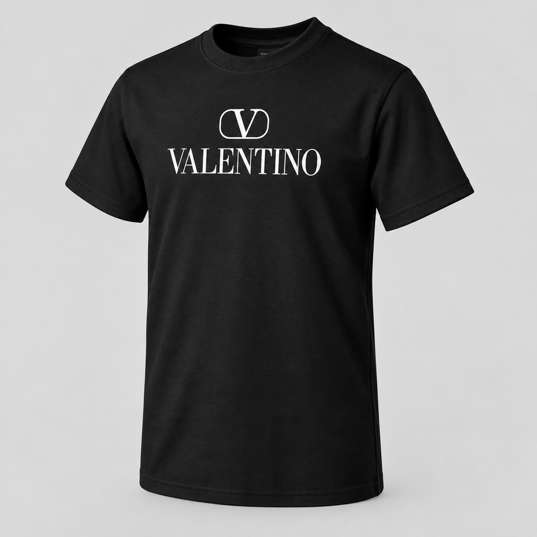 Youth Kids Valentino Cotton T-Shirt | Color: Black | View 1