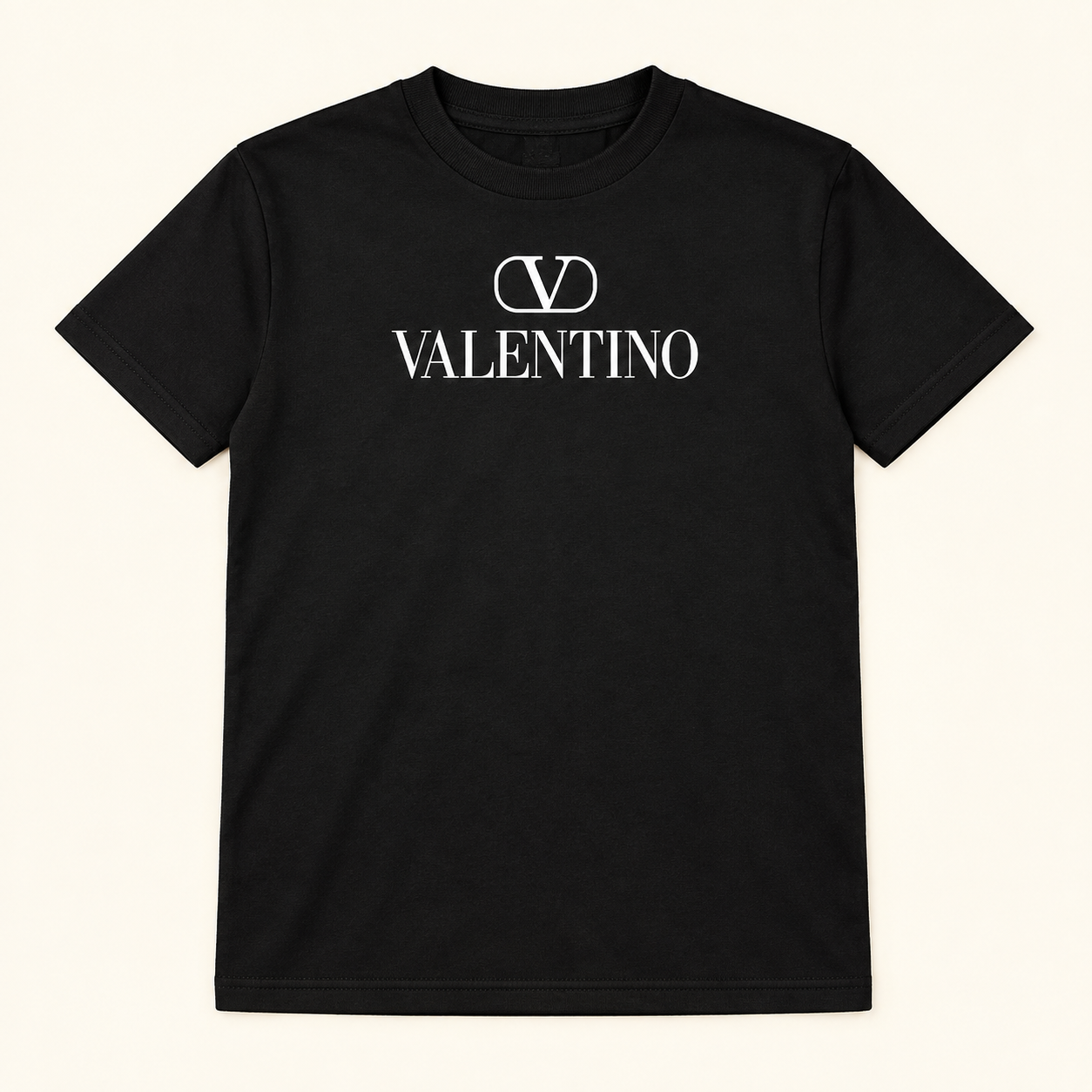 Youth Kids Valentino Cotton T-Shirt | Color: Black | View 2