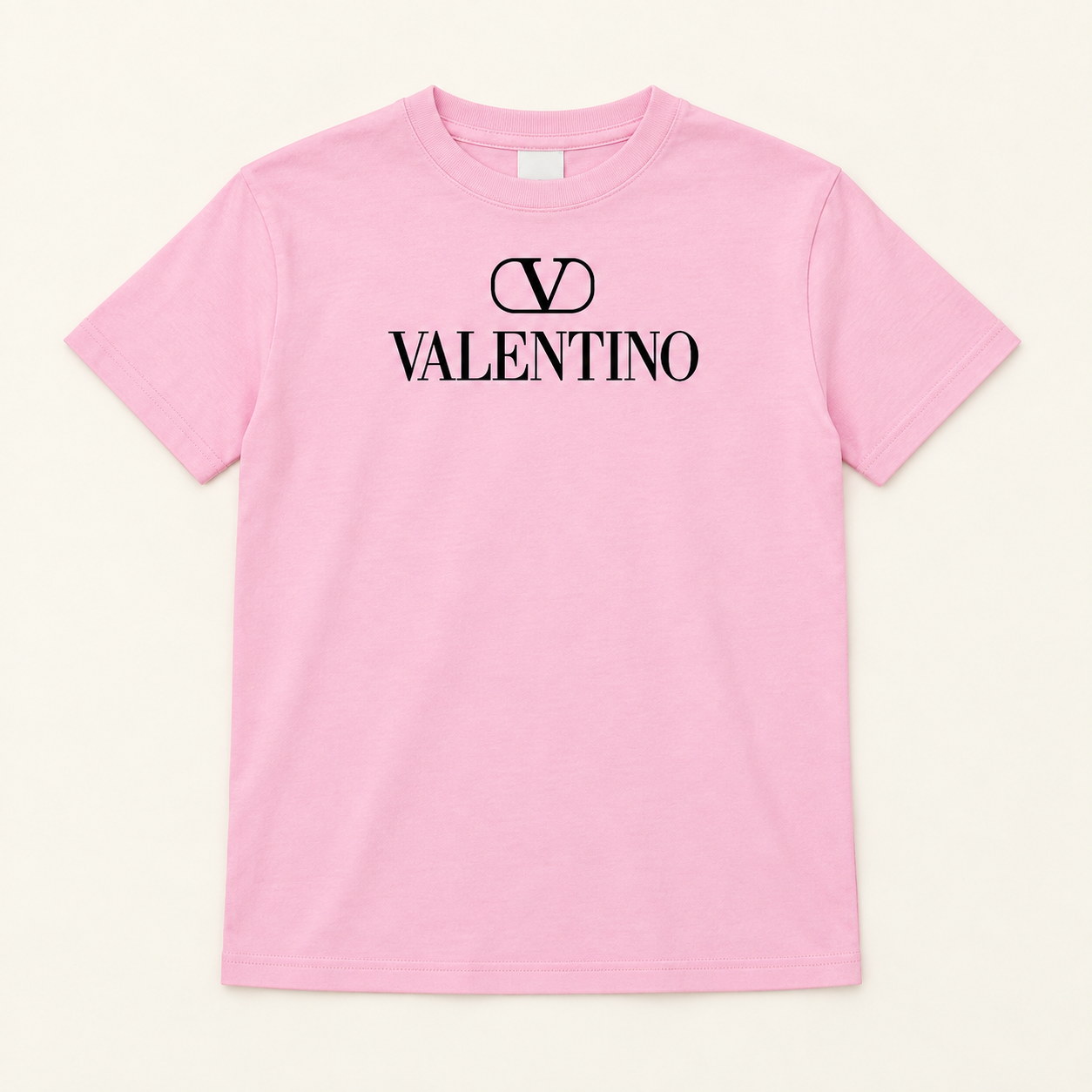 Youth Kids Valentino Cotton T-Shirt | Color: Pink | View 2