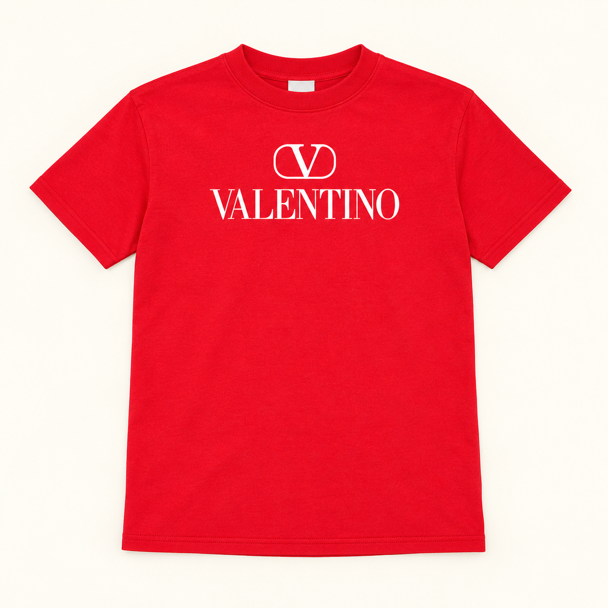 Youth Kids Valentino Cotton T-Shirt | Color: Red | View 2
