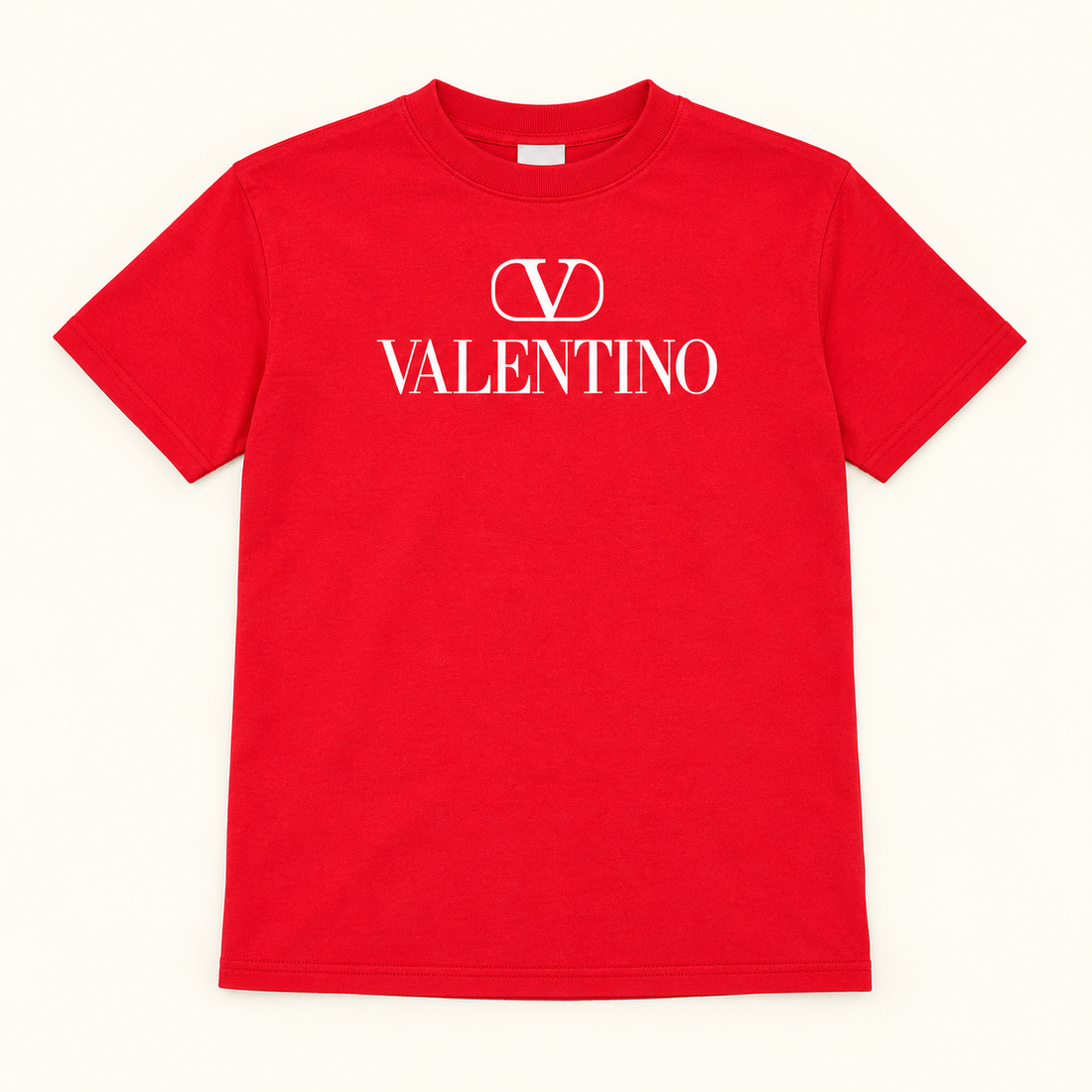 Youth Kids Valentino Cotton T-Shirt | Color: Red | View 2
