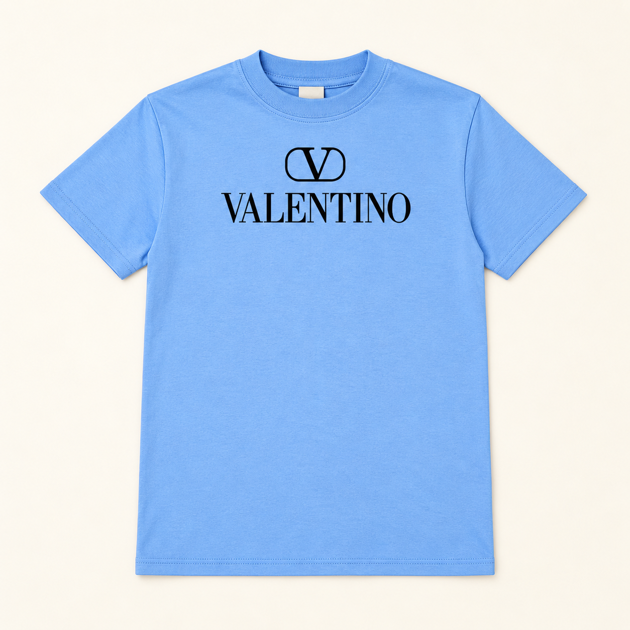 Youth Kids Valentino Cotton T-Shirt | Color: Sky Blue | View 2
