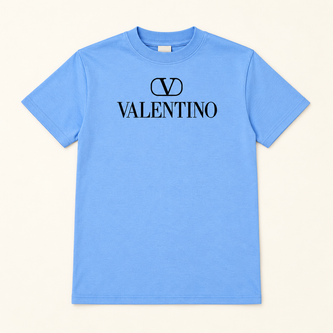 Youth Kids Valentino Cotton T-Shirt | Color: Sky Blue | View 2