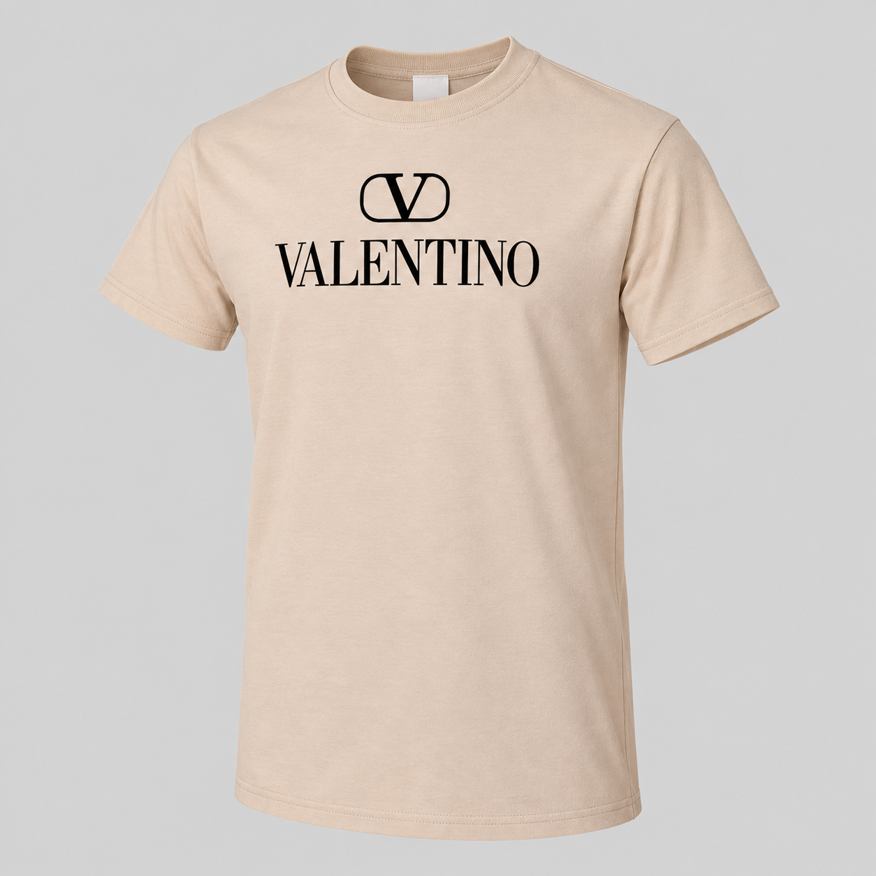 Youth Kids Valentino Cotton T-Shirt | Color: Tan | View 1