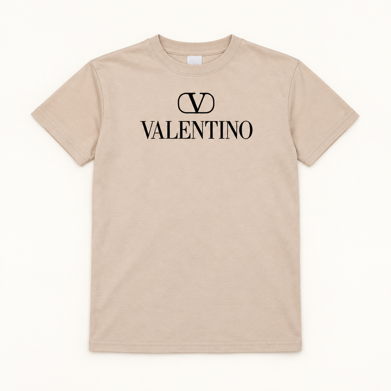 Youth Kids Valentino Cotton T-Shirt | Color: Tan | View 2