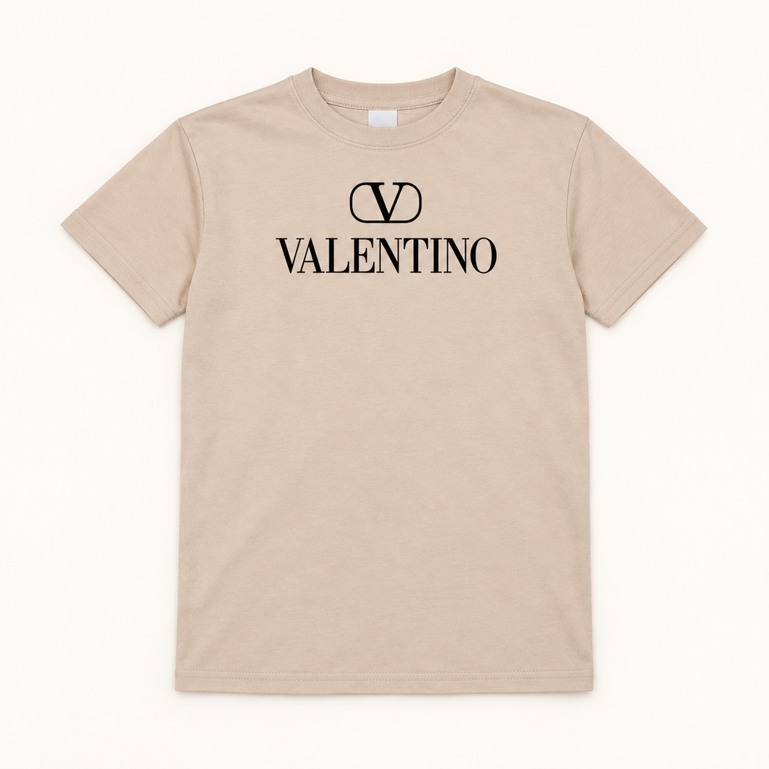 Youth Kids Valentino Cotton T-Shirt | Color: Tan | View 2