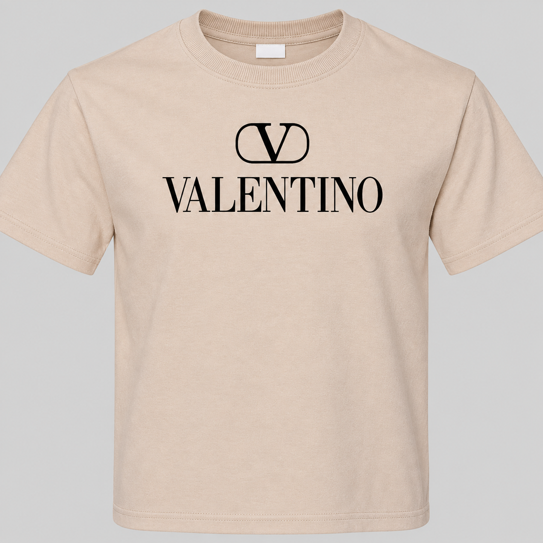 Youth Kids Valentino Cotton T-Shirt | Color: Tan | View 5