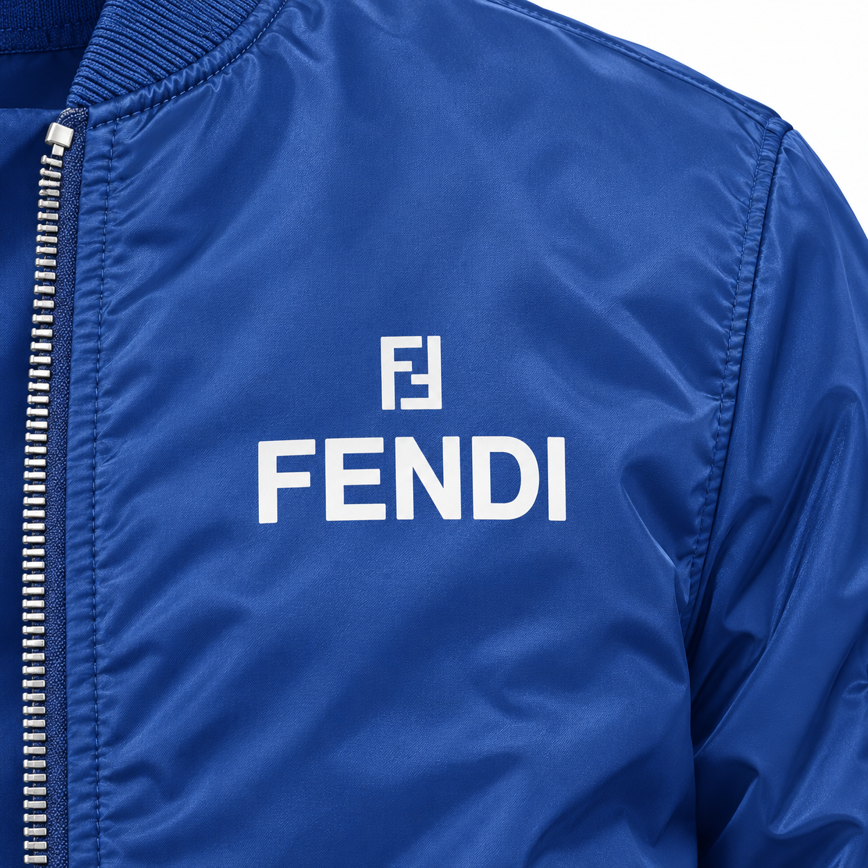 Men's Fendi Lightweight Bomber Jacket | Color: Royal Blue | Image 3