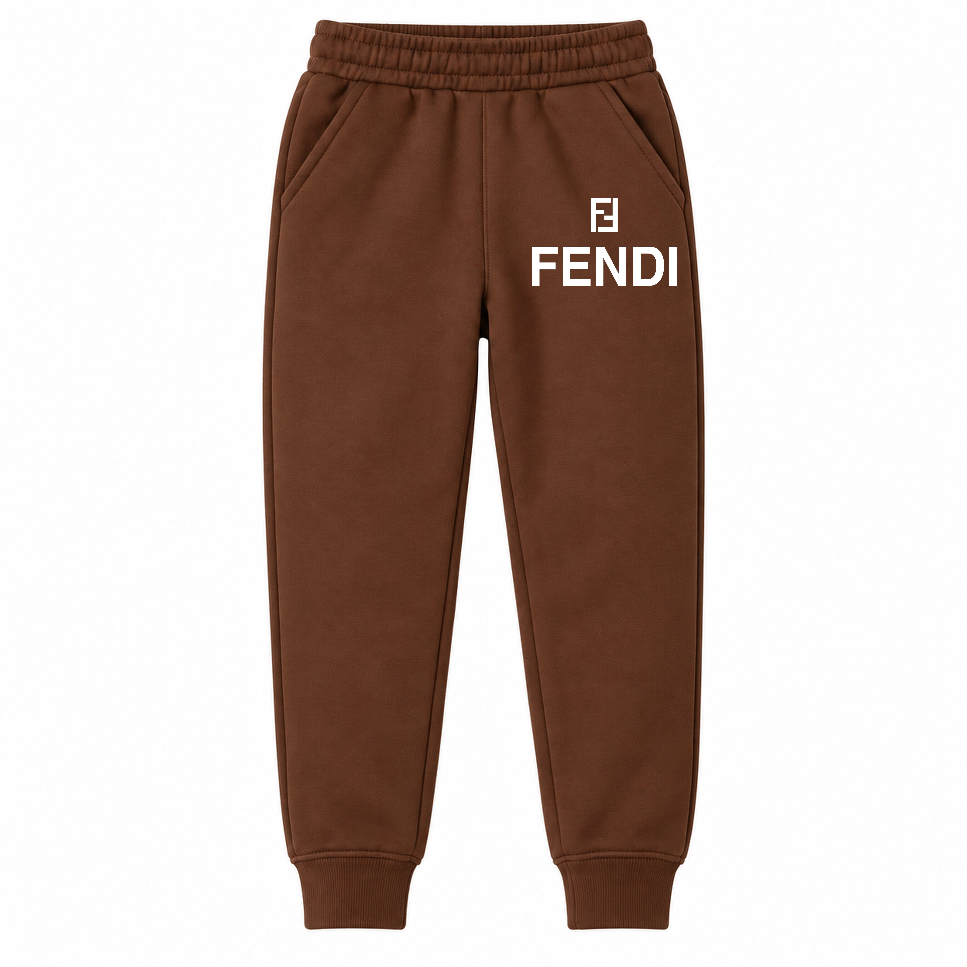 Fendi youth jogger sweatpants, Brown, Youth Large ages 10–12