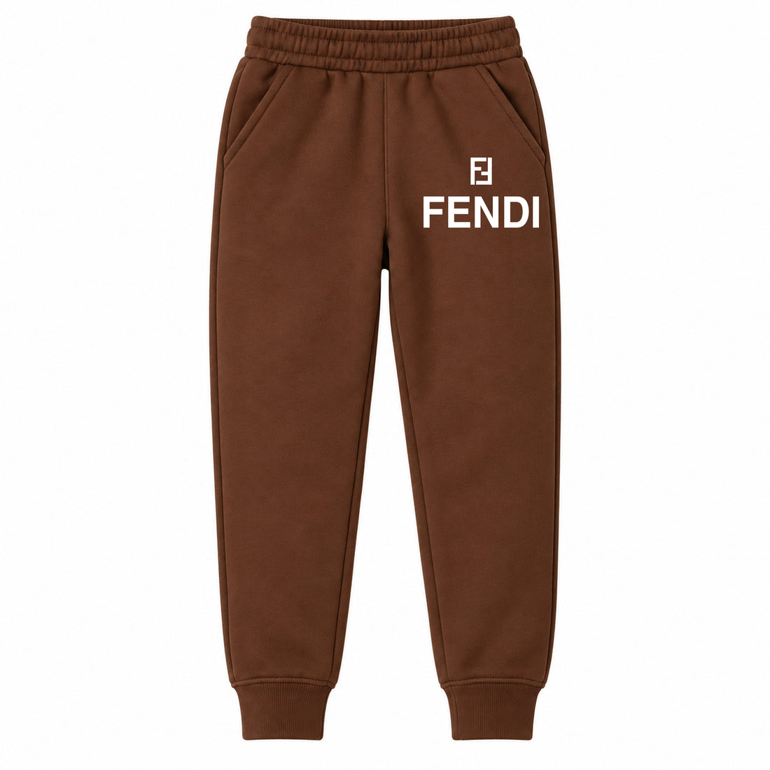 Fendi youth jogger sweatpants, Brown, Youth Large ages 10–12
