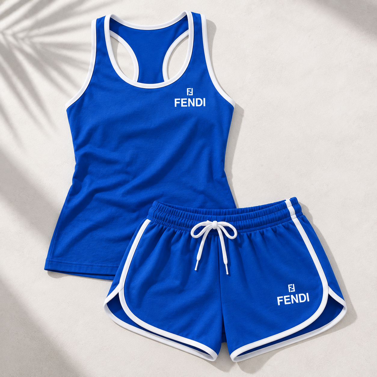 Women’s Fendi Tanktop and Shorts Set in Blue — detail view