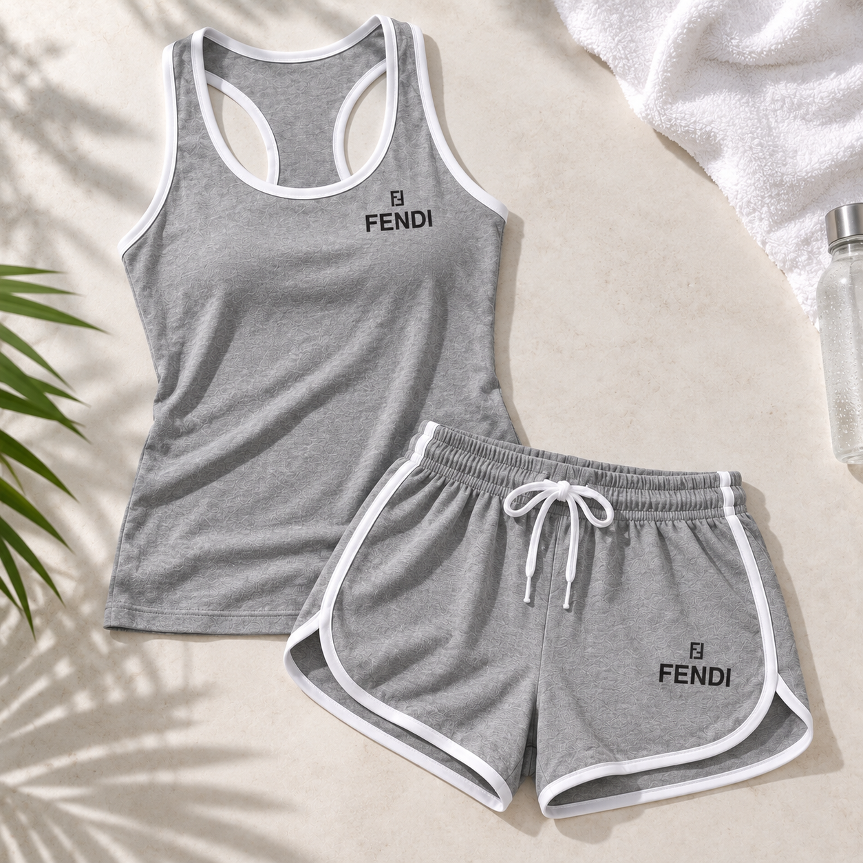 Women’s Fendi Tanktop and Shorts Set in Grey — detail view