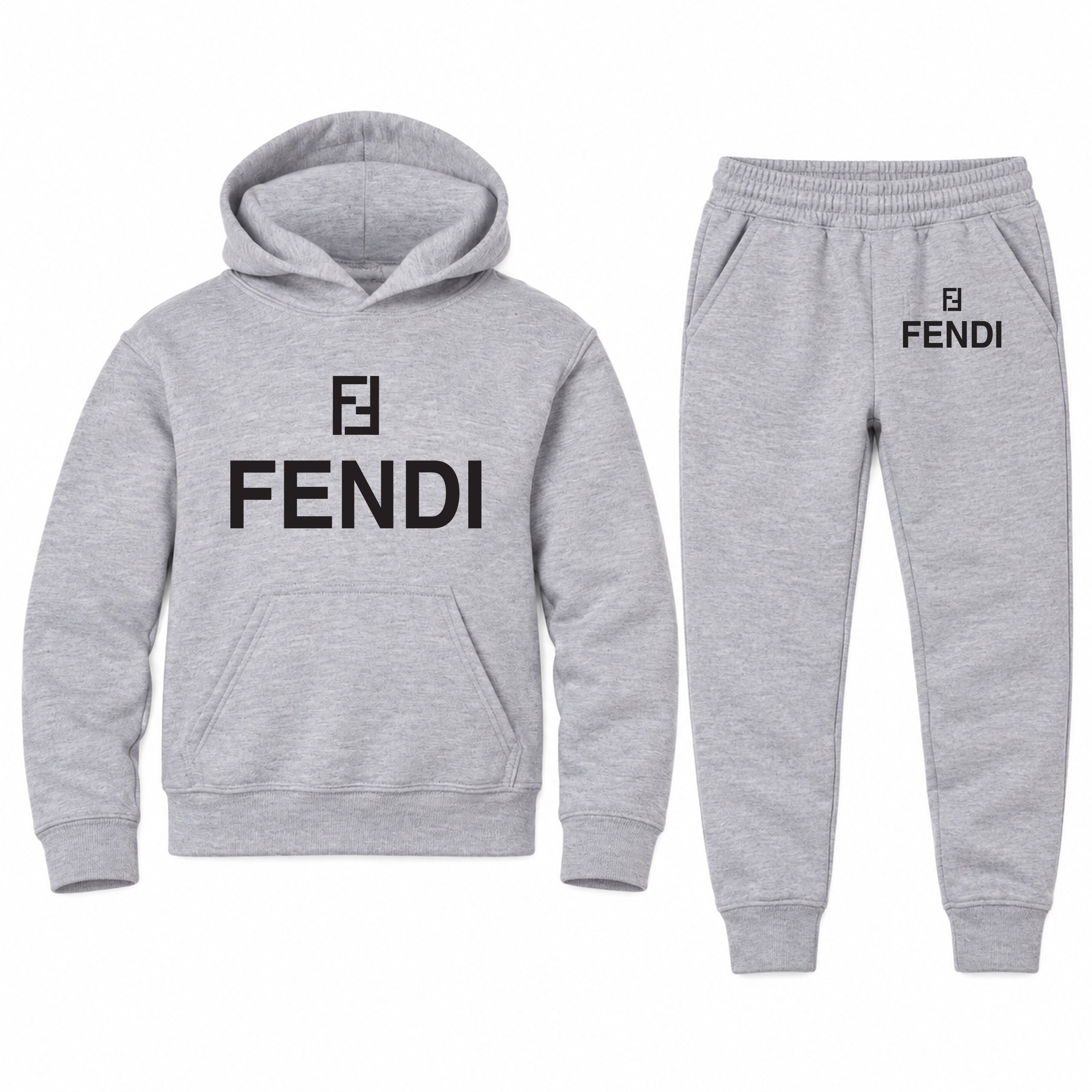 Fendi Youth Hoodie Jogger Set | Sports Grey | Youth Large, ages 10–12