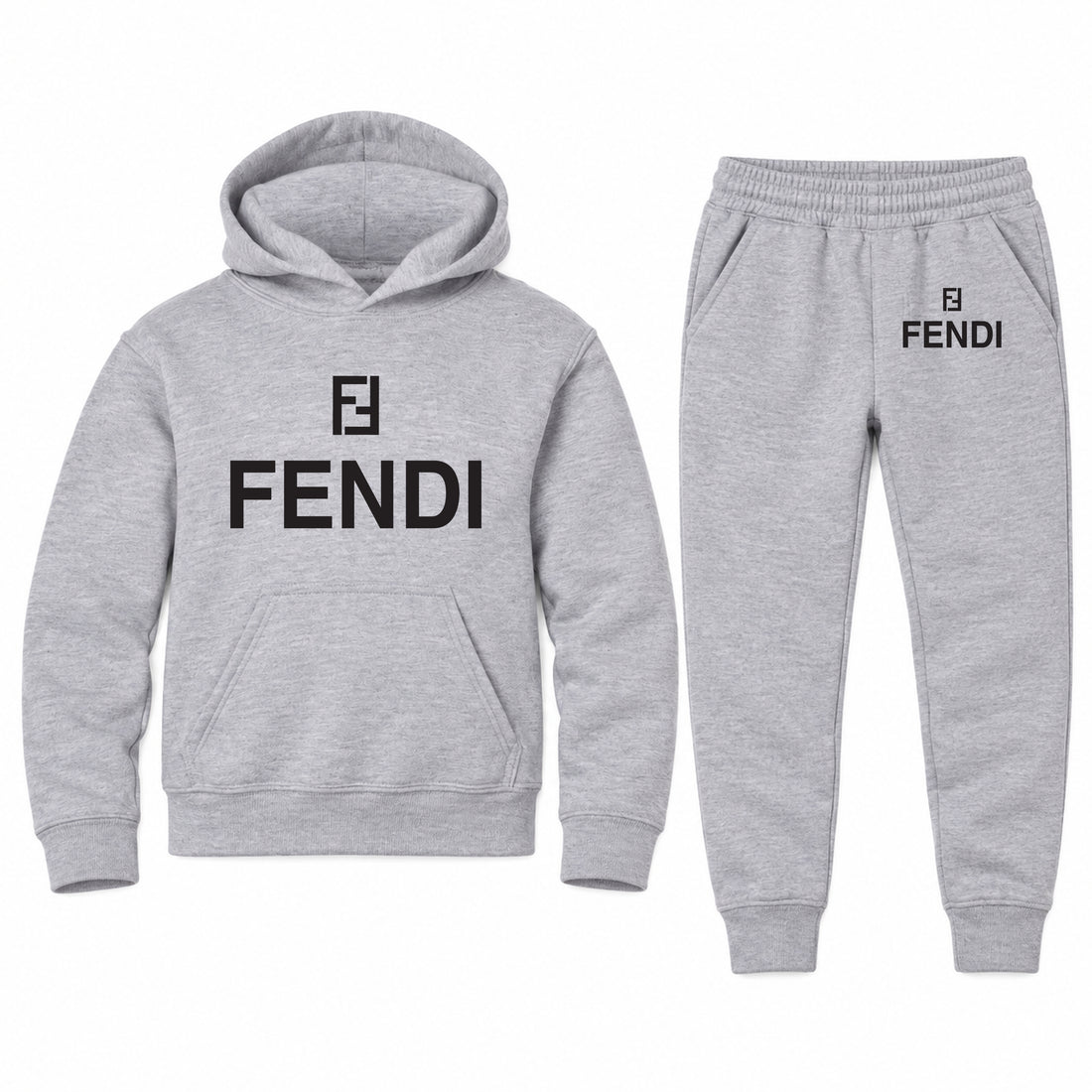 Fendi Youth Hoodie Jogger Set | Sports Grey | Youth Large, ages 10–12