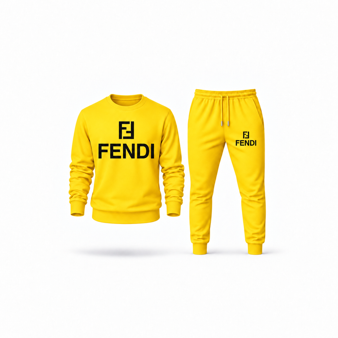Men's Fendi Sweatshirt Joggers Set | Color: Yellow | Main