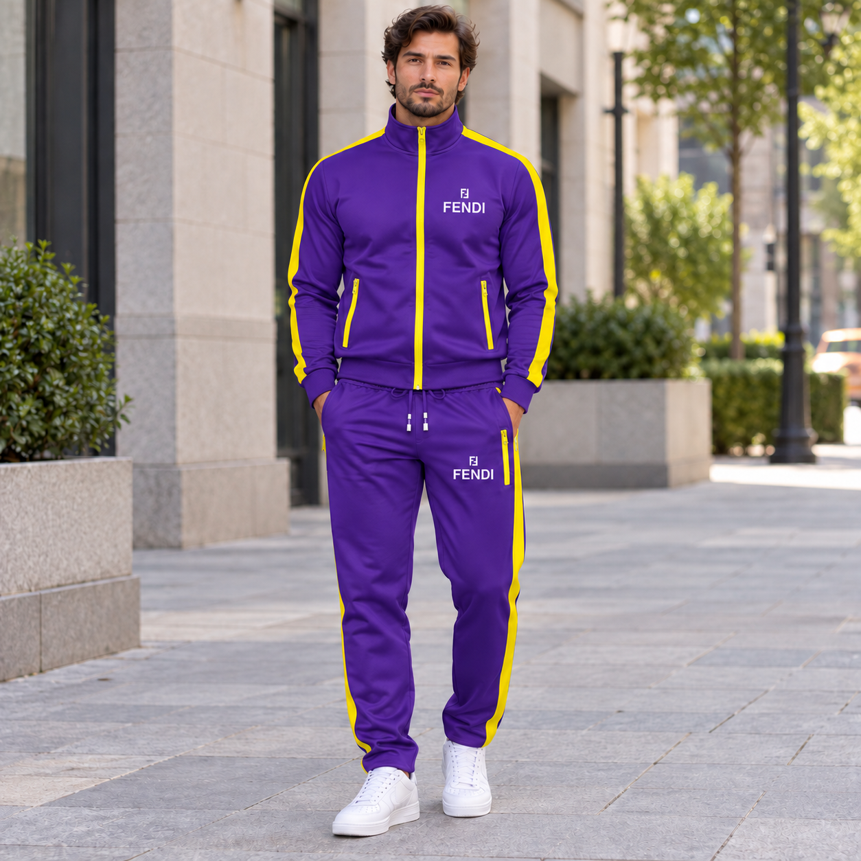 Men's Fendi Dri-Fit TrackSuit | Color: Purple | Image 1