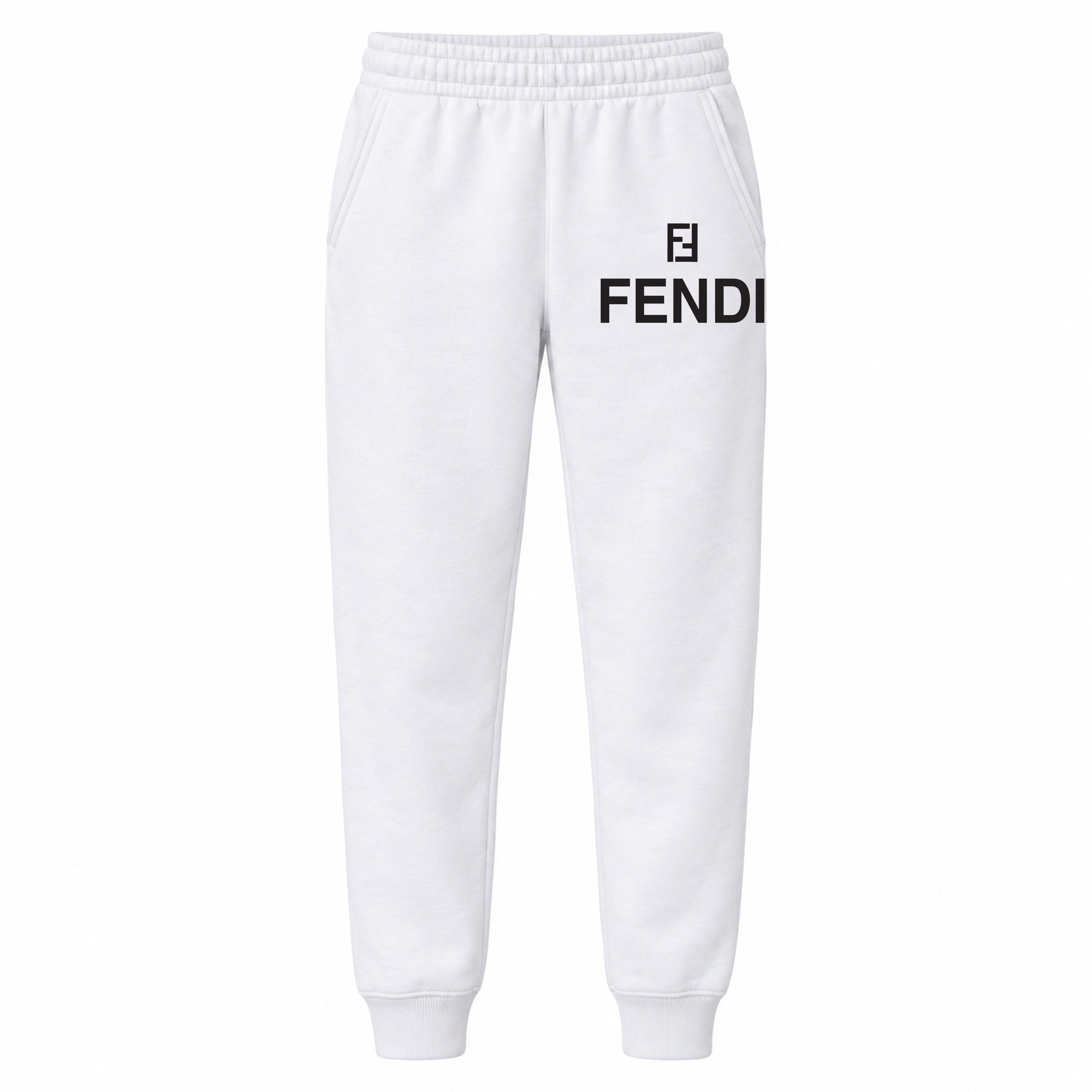 Fendi youth jogger sweatpants, White, Youth Large ages 10–12