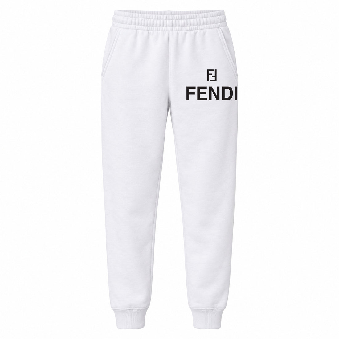 Fendi youth jogger sweatpants, White, Youth Large ages 10–12