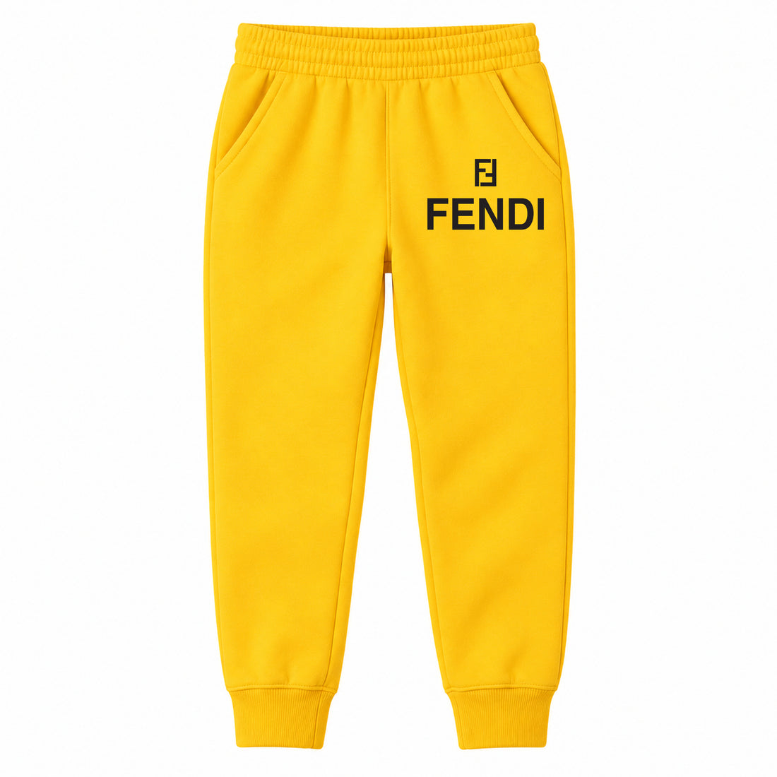 Fendi youth jogger sweatpants, Yellow, Youth Large ages 10–12